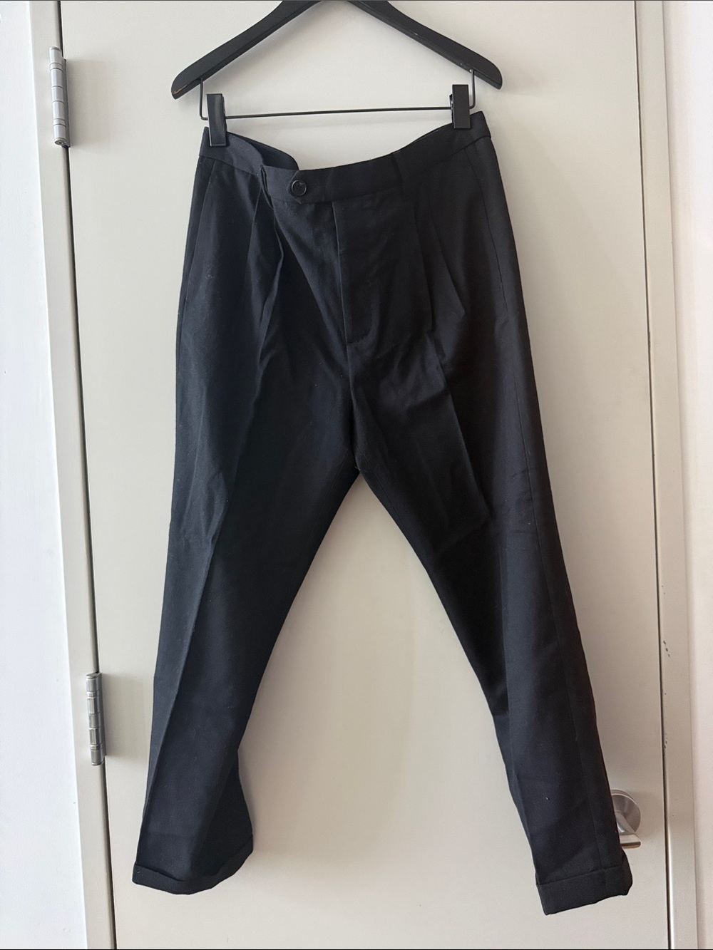 AllSaints Black Pleated Men's Dress Pants